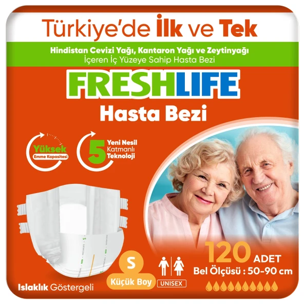 4'lü Freshlife Small Bel Bantlı Yetişkin Hasta Bezi 30x4 (120 Adet) ürün görseli 1