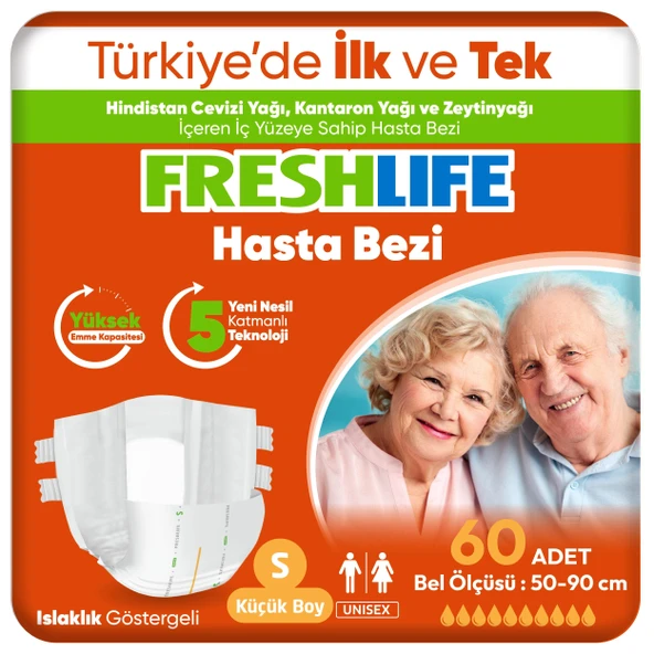 2'li Freshlife Small Bel Bantlı Yetişkin Hasta Bezi 30x2 (60 Adet) ürün görseli 1