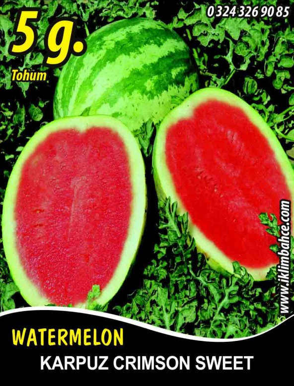 Karpuz Tohumu Crimson Sweet - 5 G (~ Takribi 35 Tohum) ürün görseli 1