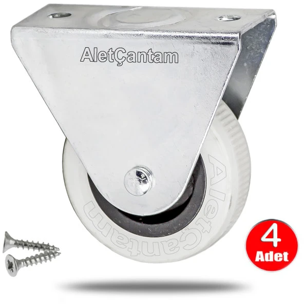 Aletçantam 50mm Sabit Mobilya Tekeri Masa Sehpa Dolap Tekerlek -4 Adet ürün görseli 1