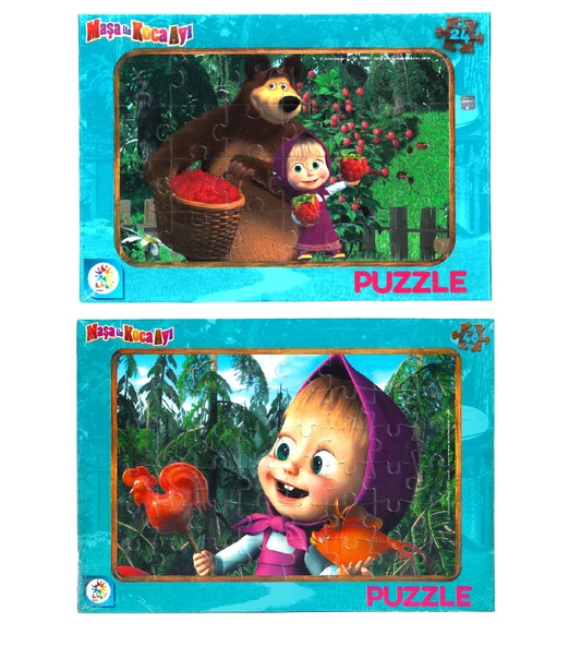 Maşa ile Koca Ayı 2'li Lisanslı Frame Puzzle/Yapboz (24+48 Parça) ürün görseli 1