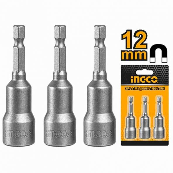 İngco 3Lü Manyetik Somun Adaptörü 12mm AMN1231 ürün görseli 1