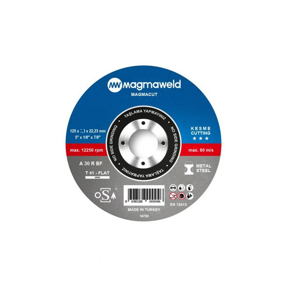 Magmaweld Magmacut Kesme Taşı Düz 125 X 2.5 X 22 mm -10 Adet ürün görseli 1