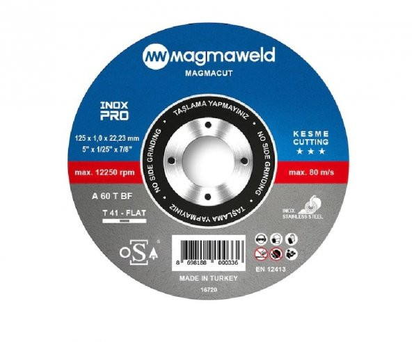 Magmaweld Magmacut Inoxpro Kesme Taşı 125 X 1.0 X 22 mm -10 Adet ürün görseli 1
