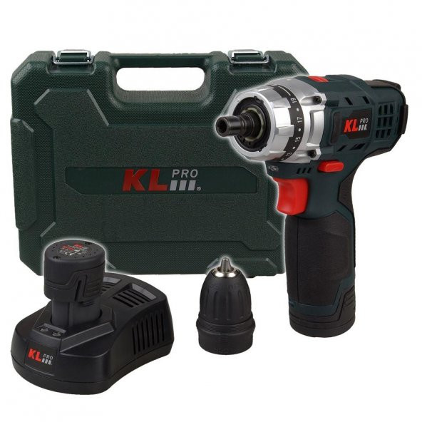 Klpro KLNM1020 10.8V 2.0 Ah Li-ion Çift Akülü Darbesiz Matkap Vidalama ürün görseli 1