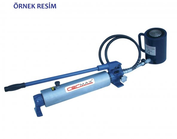 Cermax Hidrolik Tek Tesirli Deliksiz Silindir + Pompa 10 Ton 150 Mm ürün görseli 1