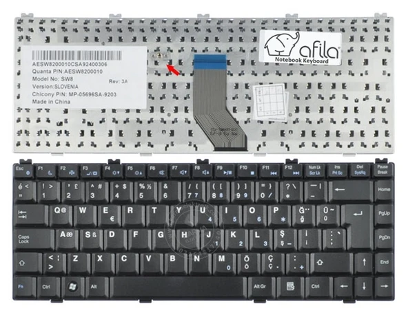 Casper Nirvana SW8, TW8 - EAA-89 , TW8 EAA89 Notebook Klavye (Siyah TR) KL0437C ürün görseli 1