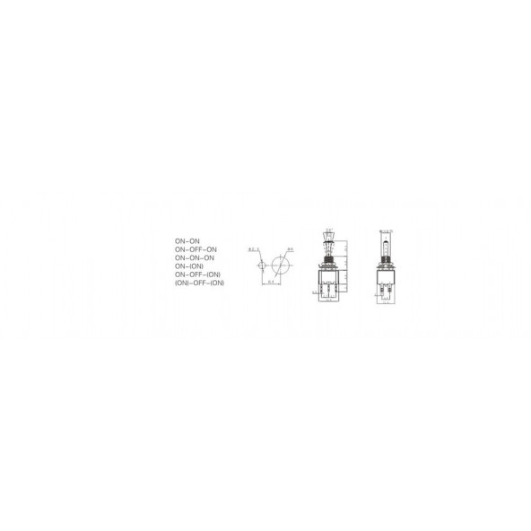 TOGGLE SWITCH ON-(ON) 6P (MTS-212) YAYLI - Resim 2