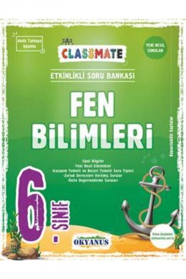 Okyanus 6.sınıf Classmate Fen Bilimleri Etkinlikli Soru Bankası ürün görseli 1