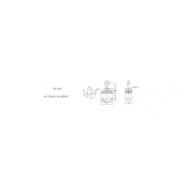 Toggle Switch 4P ON-OFF 12mm - Resim 2