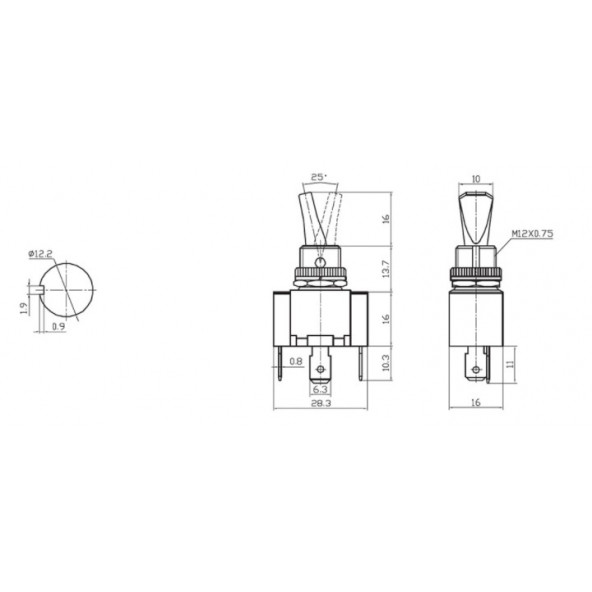 ASW LEDLİ TOGGLE SWITCH 12V 30A - Resim 3
