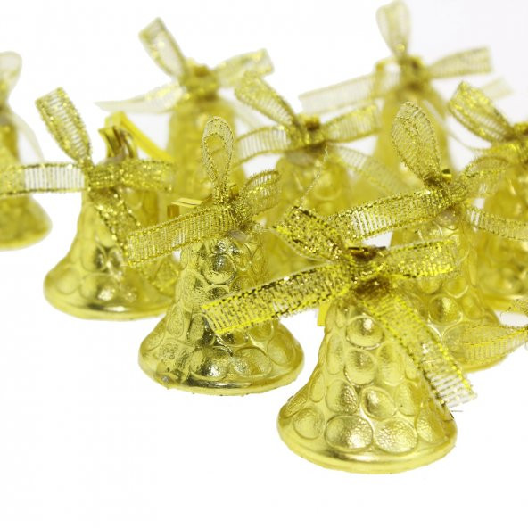 12 Adet 3,5X3,5cm Plastik Çan Ağaç Süsü - Resim 2