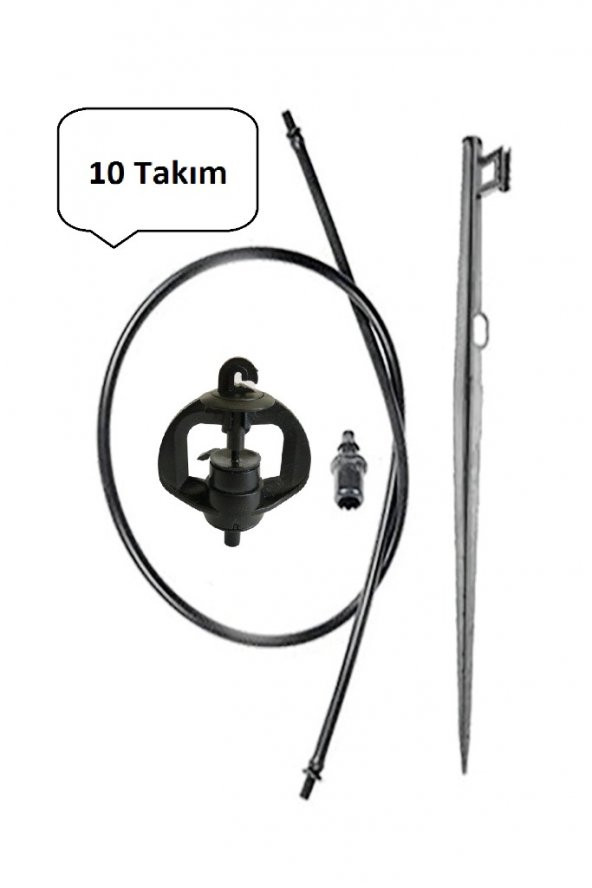 Tırnaklı Mini Sprink Takımı Siyah-70lt/h (10 adet) ürün görseli 1