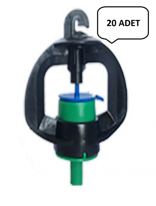 Tırnaklı Mini Sprink Başlık Yeşil- 300 lt/h(20 adet) ürün görseli 1