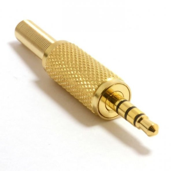 3.5 mm TRRS Stereo Erkek Metal Gold Jack ürün görseli 1