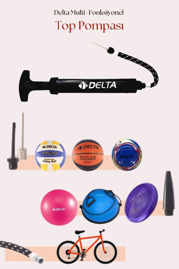Delta Denge Diski Balance Trainer Denge Topu Pilates Balans Disk Çift Yönlü Pompa - Resim 2