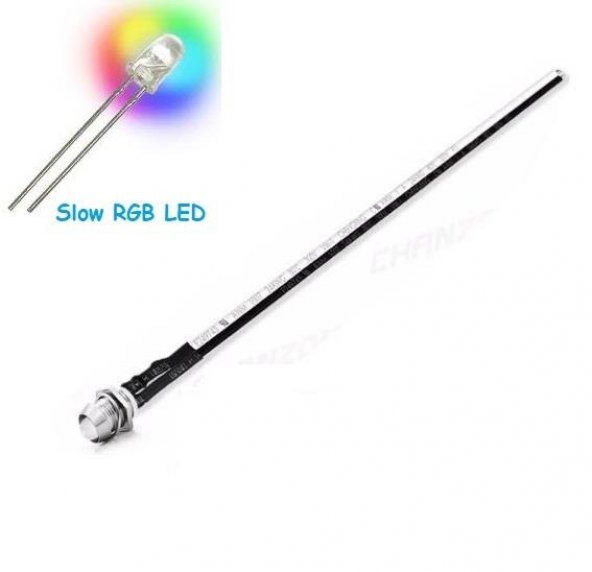 12V LED Slow RGB Animasyonlu Şase Tip Mercekli Kablolu 1 Adet- 20 Cm ürün görseli 1