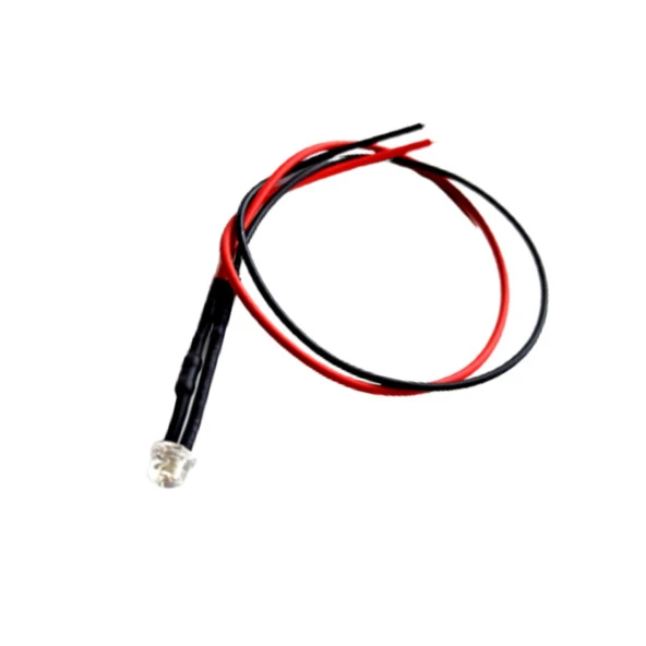 12V Mantar LED Kablolu 5 Adet 4.8mm Beyaz Şeffaf - 20 Cm ürün görseli 1