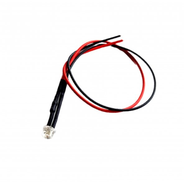 12V Mantar LED Kablolu 5 Adet 4.8mm Sarı Şeffaf - 20 Cm ürün görseli 1