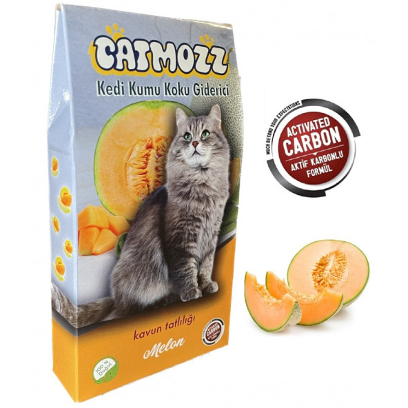 CatMozz Melon Aktif Karbonlu Kedi Kumu Kavunlu Koku Giderici Extra Koku Kontrolü Ve Topaklanma 30 Gr ürün görseli 1