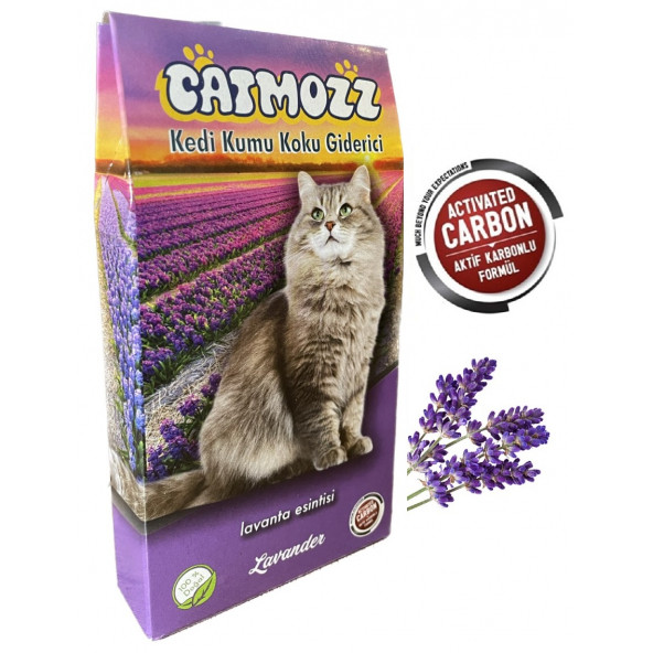 CatMozz Lavander Aktif Karbon Kedi Kumu Lavantalı Koku Giderici Extra Koku Kontrolü Topaklanma 30 Gr ürün görseli 1