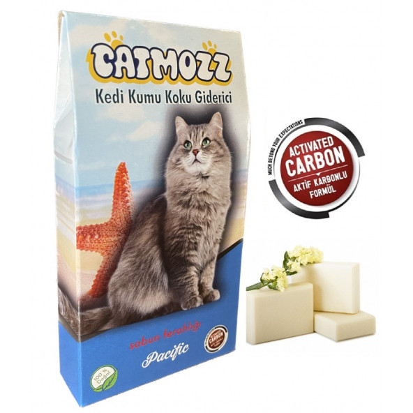 CatMozz Pacific Aktif Karbon Kedi Kumu Sabunlu Koku Giderici Extra Koku Kontrolü Topaklanma 30 Gr ürün görseli 1