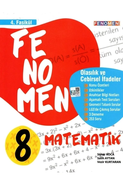 Fenomen 8. Sınıf Lgs Matematik 4. Fasikül Konu Özetli Soru Bankası ürün görseli 1