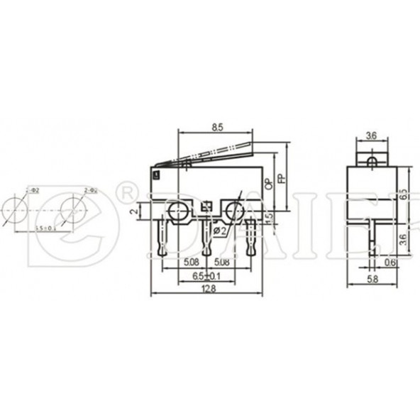 Micro Switch Mini Paletli KW10-Z1P - Resim 3