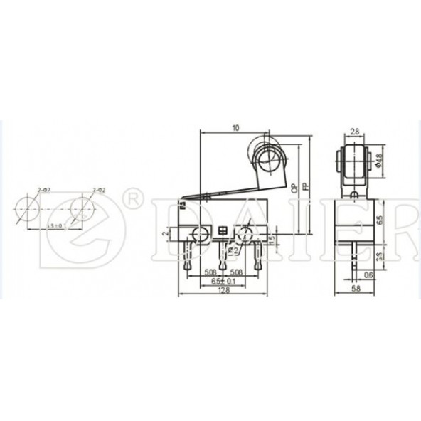 Micro Switch Mini Makaralı KW10-Z4P - Resim 2