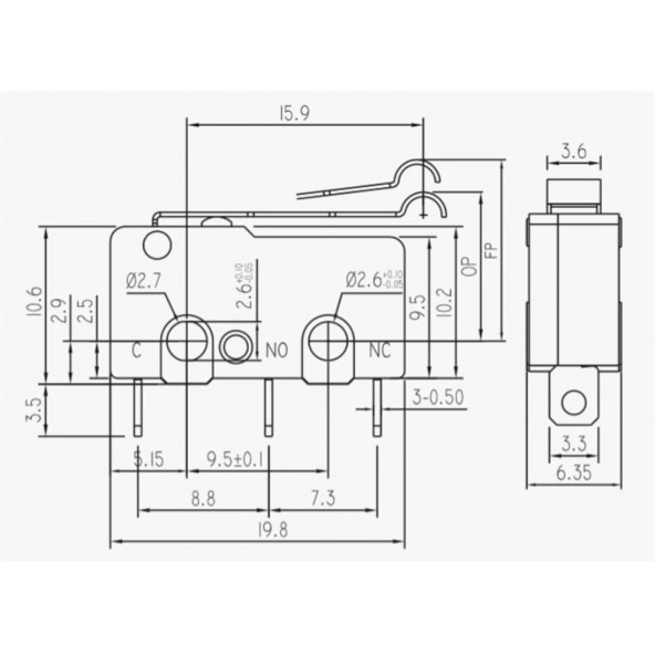 Micro Switch Lehim Bacak Kısa Kancalı Palet - Resim 2