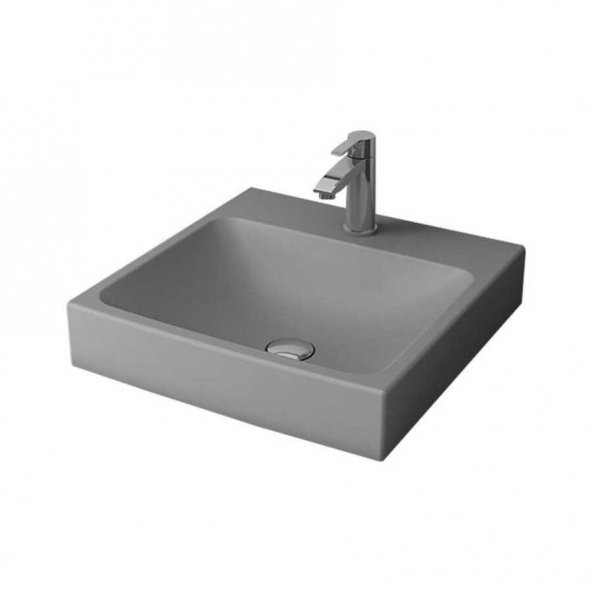 Bocchi Scala TezgahÜstü Lavabo 48x48 cm Mat Gri 1076-006-0126 ürün görseli 1