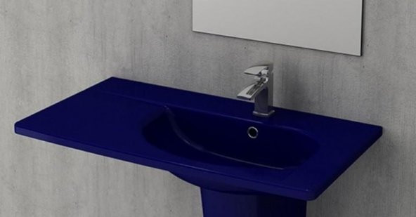 Bocchi 1020-010-0126 Tao Arch Etajerli Lavabo 86 cm Safir Mavi ürün görseli 1