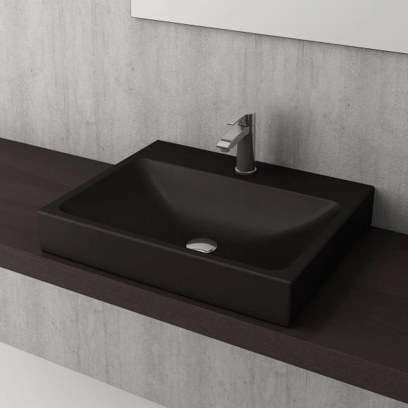 Bocchi Scala TezgahÜstü Lavabo 60x48 Mat Siyah 1077-004-0126 ürün görseli 1