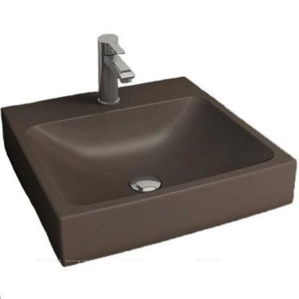 Bocchi Scala TezgahÜstü Lavabo 48x48 cm Mat Kahve 1076-025-0126 ürün görseli 1