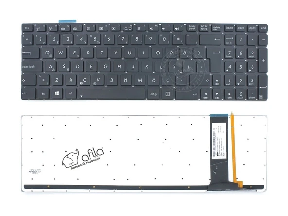 Asus N56 N550, N550J, N750, N76, G550, Q550 Serisi Klavye (Siyah TR) ışıklı ürün görseli 1