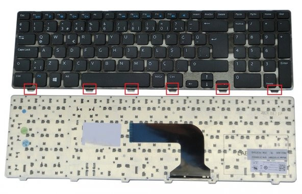 Dell inspiron 17-5721, 17-3737, 17-5737 Notebook Klavyesi - Siyah - TR ürün görseli 1