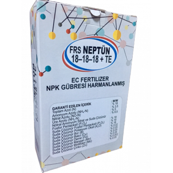 FRS Neptün 18.18.18 Harmanlanmış Dengeli NPK Gübre 1 kg Meyve Sebze Çiçek Ve Orkide Besini ürün görseli 1