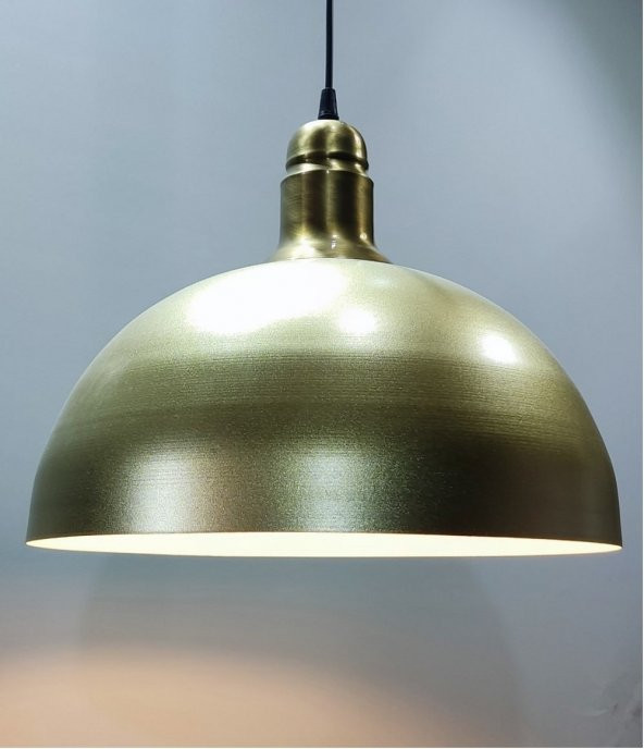 MYLİGHTS  MAT GOLD METAL  40CM RETRO RUSTİK AVİZE ESKİTME ASKILI ürün görseli 1