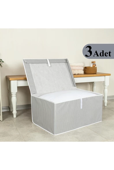 3 Adet Çok Amaçlı Düzenleyici Kutu Maxi Gri ürün görseli 1