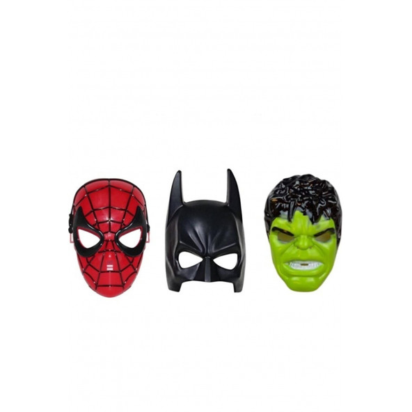 Spiderman Örümcek Adam Batman Hulk Maske 3 lü ürün görseli 1