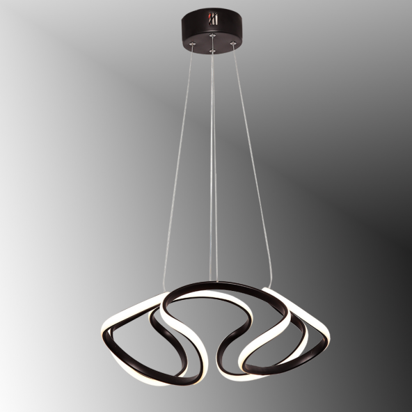 TT Aydınlatma TT307-40-SY  Helezon Modeli Mat Siyah Led Avize ürün görseli 1