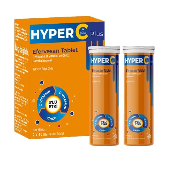 Hyper C Plus (C+D+Çinko) 20 Efer Tablet-SKT:12/2027 ürün görseli 1