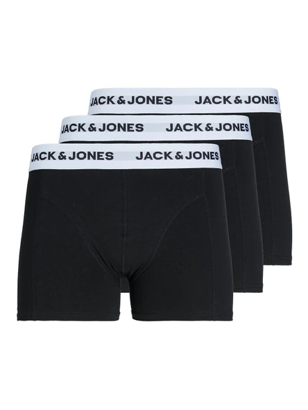 JACK JONES Erkek Pamuklu 3 lü Siyah Renk Boxer 12213629 ürün görseli 1