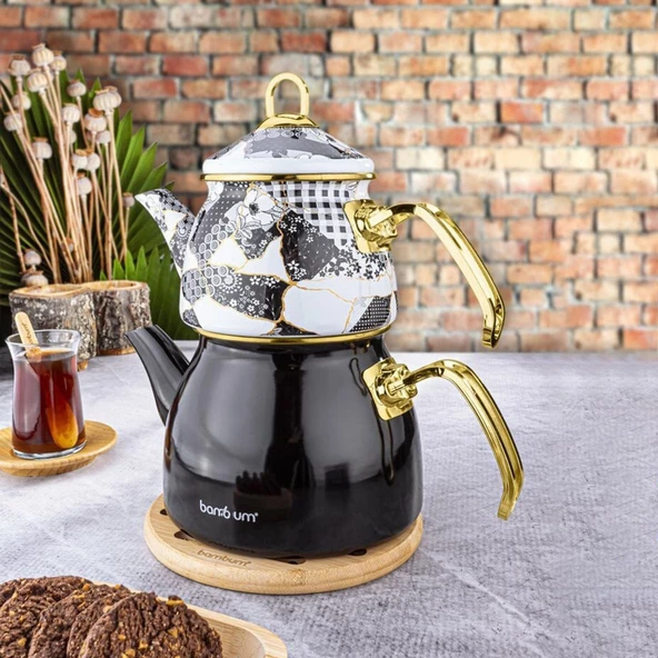 Bambum Summer - Çaydanlık Takımı Siyah Desenli ürün görseli 1