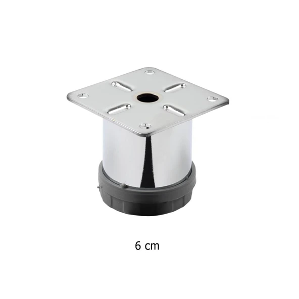 Mobilya Ayağı Metal 6 cm  Alttan Ayarlı 42 mm Krom Ayak ürün görseli 1
