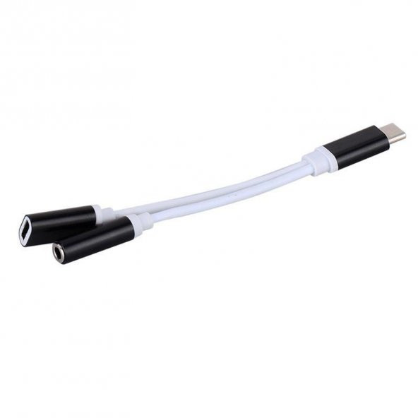Type C To 3.5mm Stereo Kulaklık Şarj Çevirici Dönüştürücü Adaptör ürün görseli 1