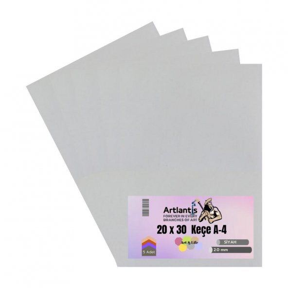 Beyaz Keçe A4 2 mm 20x30 cm 5 li 1 Paket Okul Kreş Etkinlik ürün görseli 1