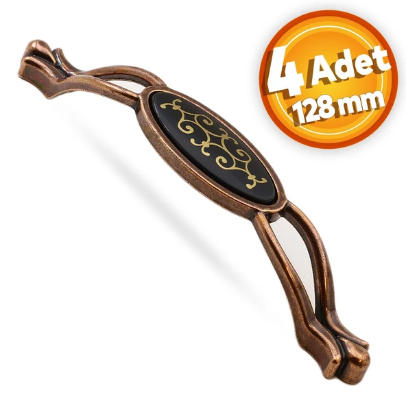 Erdem 128 mm Eskitme Antik Bakır Metal (4 ADET) Mobilya Mutfak Çekmece Dolap Kulpu Kulbu Kulpları ürün görseli 1