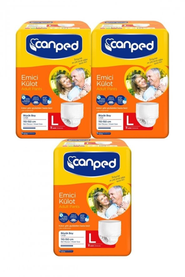 Canped Emici Külot Büyük Boy (LARGE) 110-150 Cm 8'li X 3 Adet ürün görseli 1