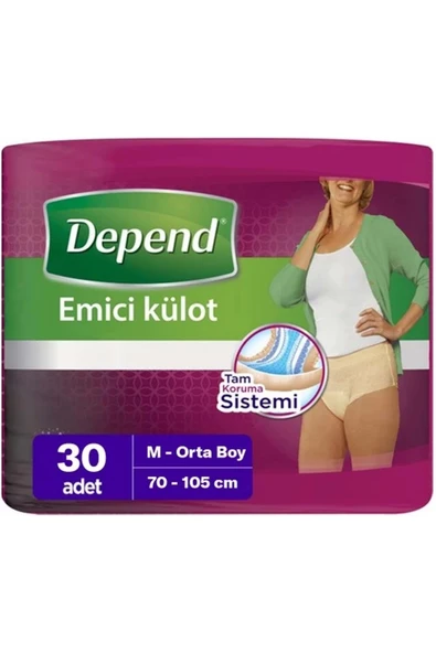 Depend Emici Külot Hasta Bezi Medium - Orta Kadın (30 ADET) ürün görseli 1